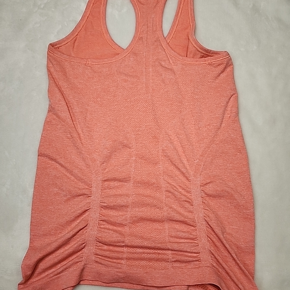 Athleta Fastest Track Tank Top Shirt Slim Fit Size Small Neon Orange 643266